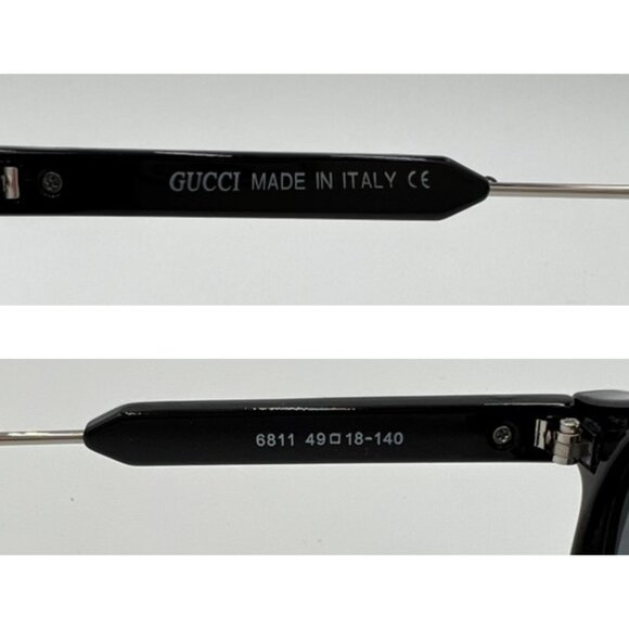 NIB-Gucci 6811 Retro Round Black Acetate/Metal Sunglasses - 49mm - Picture 12 of 12